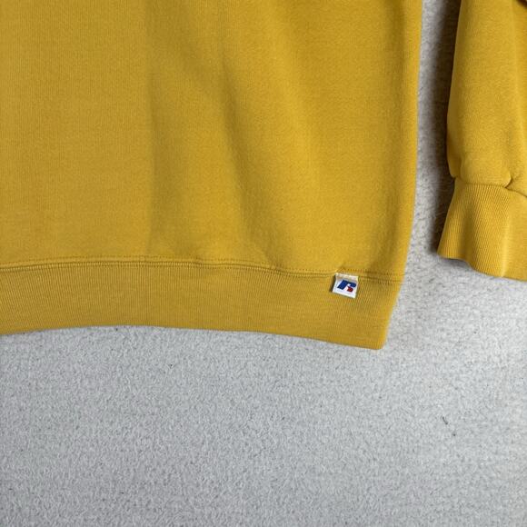 Vintage Russell Athletic Sweatshirt Mens 2XL XXL Yellow Blank Dri Power Y2K - Picture 12 of 14